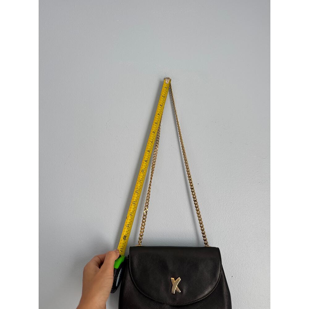 Vintage Palomo Picasso Vintage Black Leather Flap Chain Crossbody Shoulder Bag - Picture 8 of 10